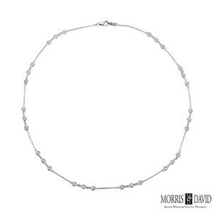3.00 Carat Diamond Necklace G SI 14K White Gold 18